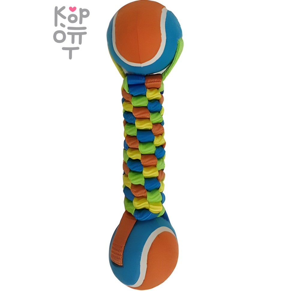 Petpark игрушка для собак Плетенка с двумя теннисными мячами 6 см