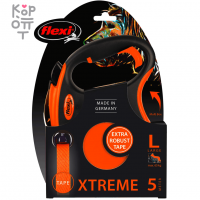 Рулетка flexi XTREME L  лента оранжевая.