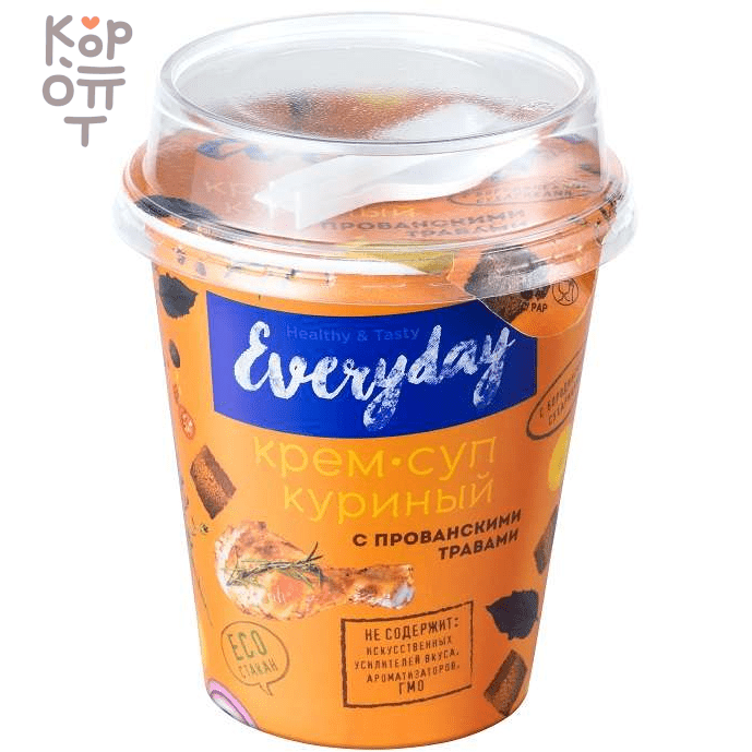 Крем-суп куриный с прованскими травами и бородинскими сухариками, термостакан, Everyday, 32гр., купить с доставкой на дом фото 1 &mdash; Корейские товары для всей семьи(КорОпт)