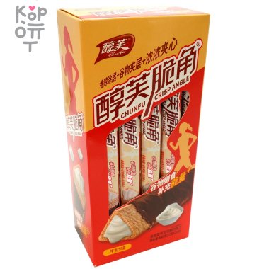 Chunfu Crisp Angle Cakes - Хрустящее злаковое Фитнес печенье с кремовой начинкой и вкусом Молока — Корейские товары для всей семьи(КорОпт)