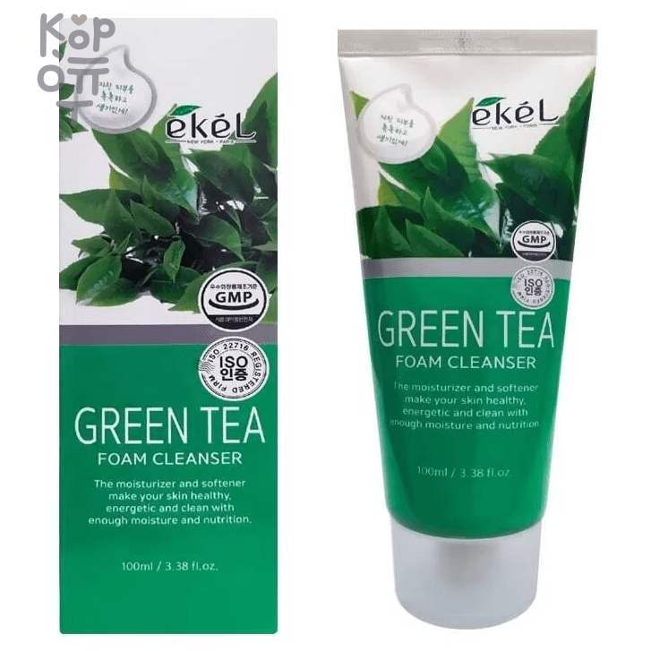 EKEL Foam Cleansing Green Tea - Очищающая пенка для умывания лица с экстрактом Зеленого Чая 100 мл., купить с доставкой на дом фото 1 &mdash; Корейские товары для всей семьи(КорОпт)