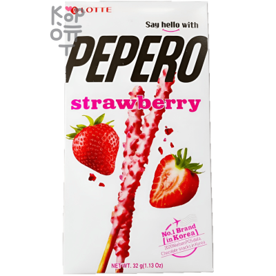 Lotte Pepero Strawberry Cookie - Соломка в клубничной глазури 32гр.