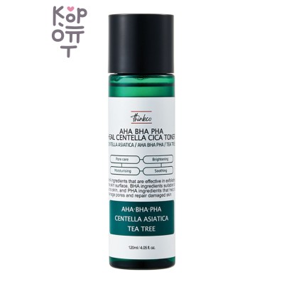 Thinkco AHA BHA PHA HEAL CENTELLA CICA TONER - Тонер с AHA, BHA, PHA кислотами и центеллой азиатской для проблемной кожи, 120 мл