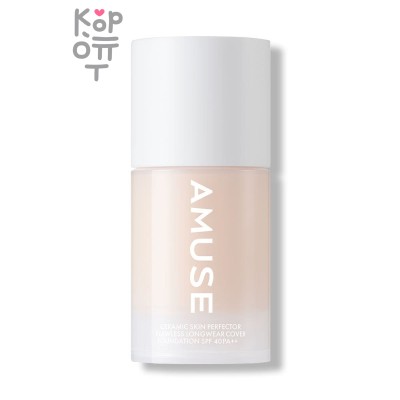 AMUSE Ceramic Skin Perfector Foundation SPF40/PA++01 Porcelain - Тональная основа с полуматовым финишем в оттенке 01 Porcelain 30 мл
