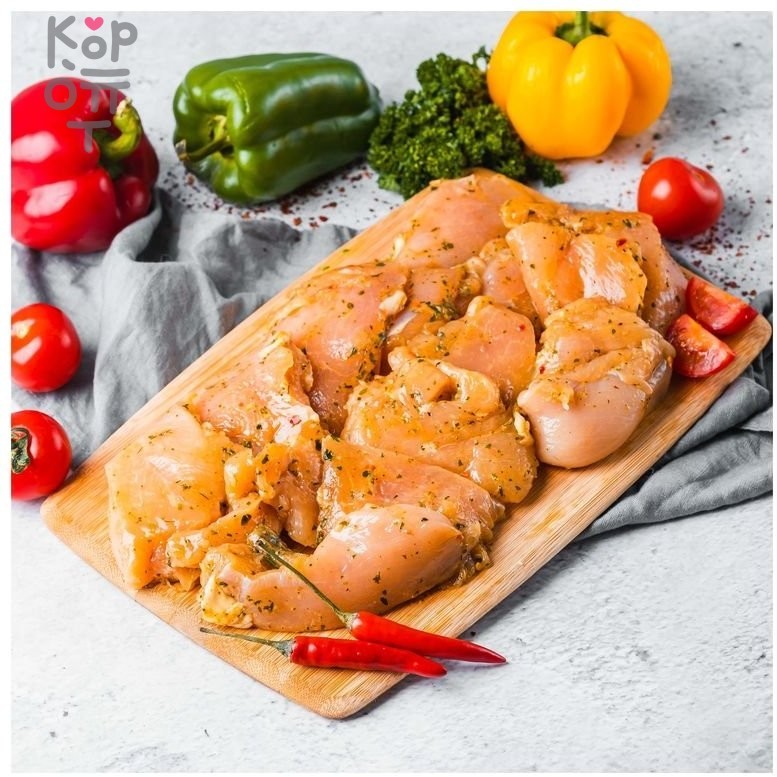 Шашлык из куриной грудки, замороженный, цена за 1кг фото 1 &mdash; Корейские товары для всей семьи(КорОпт)