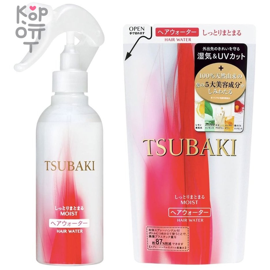 SHISEIDO TSUBAKI MOIST Увлажняющий спрей для волос с маслом камелии и защитой от термического воздействия, купить с доставкой на дом фото 1 — Корейские товары для всей семьи(КорОпт)