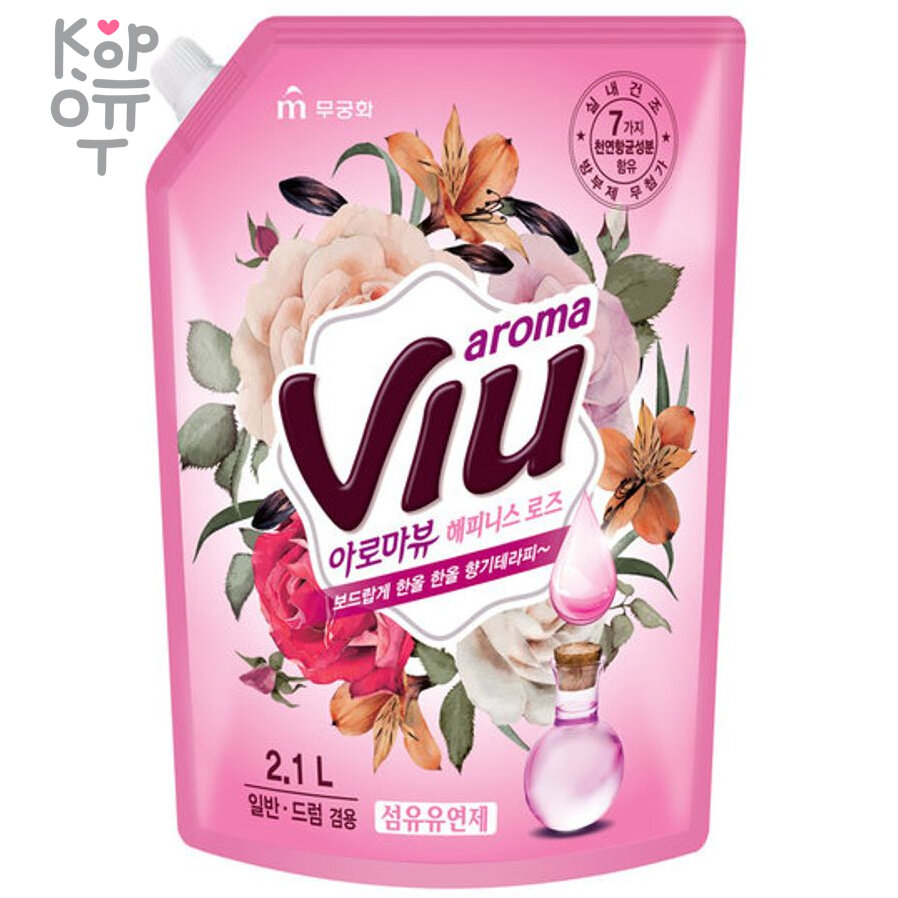 Mukunghwa Aroma Viu April Cotton - Кондиционер-ополаскиватель для белья и одежды с цветочно-фруктовым ароматом 2,1л., купить с доставкой на дом фото 1 — Корейские товары для всей семьи(КорОпт)