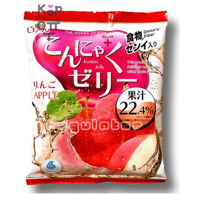 Yukiguni Aguri Konjac Jelly - Желе порционное Конняку 96гр. (16гр.*6шт. ), со вкусом яблока