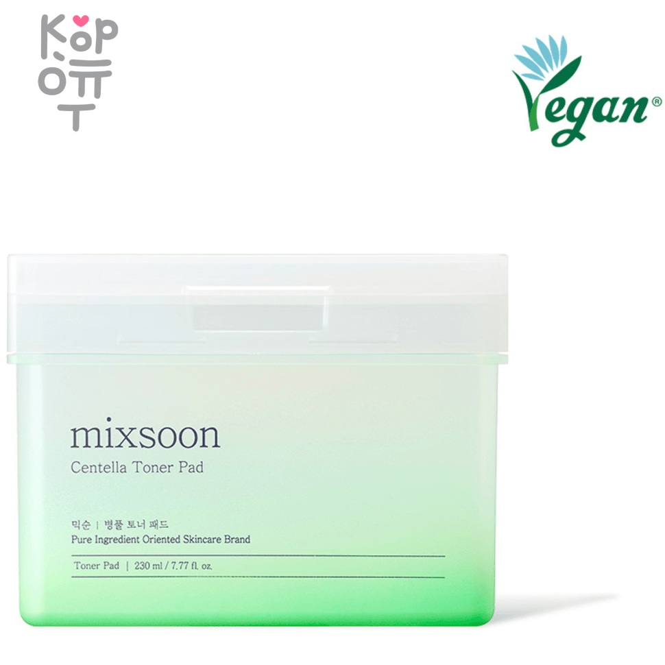 mixsoon Сentella Toner Pad - Успокаивающие тонер-пэды с экстрактом Центелы Азиатской 230мл./120шт.  , купить с доставкой на дом фото 1 — Корейские товары для всей семьи(КорОпт)