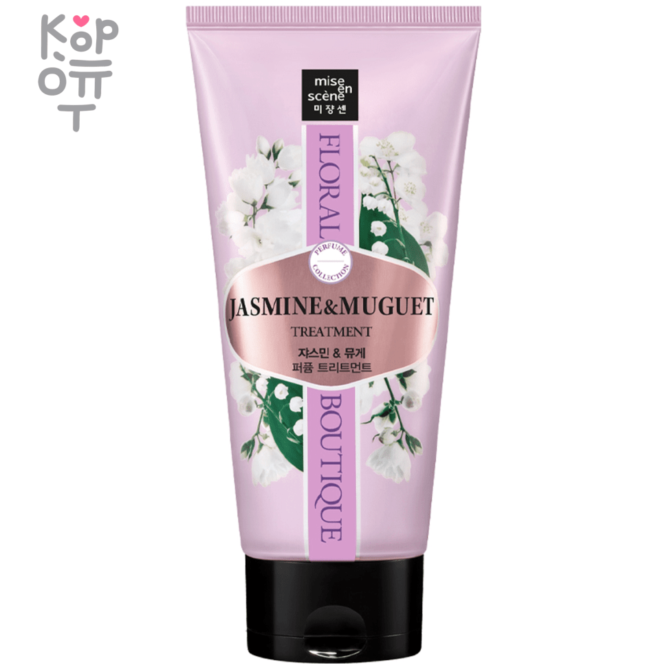 Mise en Scene Jasmine Mugue Treatment - Парфюмированный восстанавливающий кондиционер с ароматом Жасмина и Ландыша 300мл., купить с доставкой на дом фото 1 &mdash; Корейские товары для всей семьи(КорОпт)