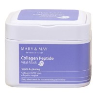 Mary&May Collagen Peptide Vital Mask - Набор увлажняющих лифтинг-масок с пептидами, 30 шт