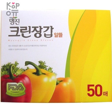  Myungjin Hygienic Glove A - Перчатки одноразовые полиэтиленовые размер M 23,5см.*28см. — Корейские товары для всей семьи(КорОпт)