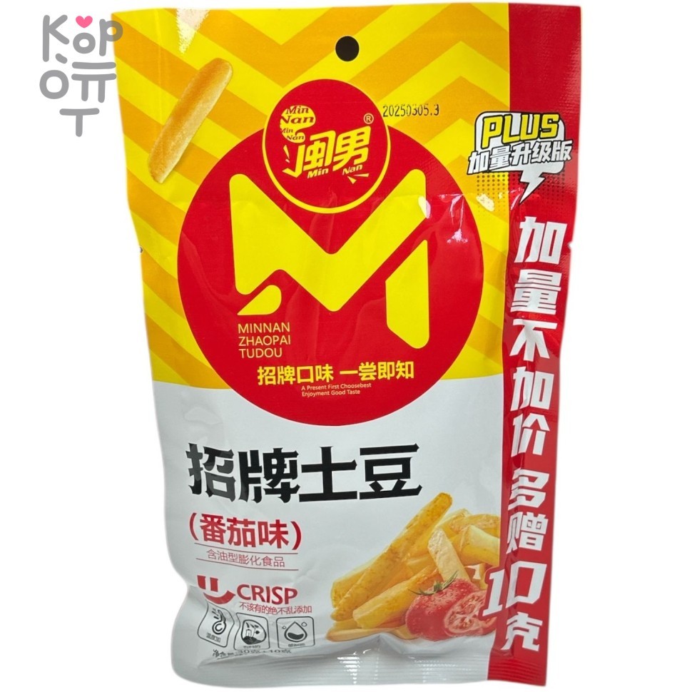 Чипсы Minnan Delicious Crisp - Картофель фри с томатом, 42гр., купить с доставкой на дом фото 1 &mdash; Корейские товары для всей семьи(КорОпт)