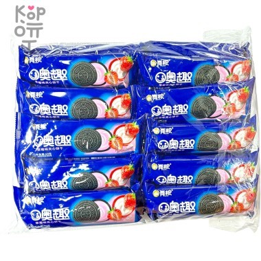 Печенье Macaron Sandwich Biscuit - Нежнейший бисквит со вкусом Клубники 40гр. — Корейские товары для всей семьи(КорОпт)