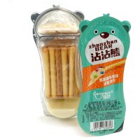 Печенье Cengreat ZhanZhan Bear Dipping Sauce Biscuits - Бисквитное печенье Медведи с нежным соусом и взрывной карамелью, 35гр.
