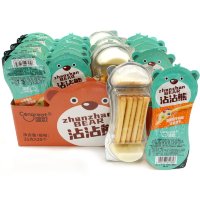 Печенье Cengreat ZhanZhan Bear Dipping Sauce Biscuits - Бисквитное печенье Медведи с нежным соусом и взрывной карамелью, 35гр.