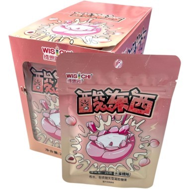Кислая жевательная конфета Wisichi Sour Candy - ягодки со вкусом Персика &mdash; Корейские товары для всей семьи(КорОпт)