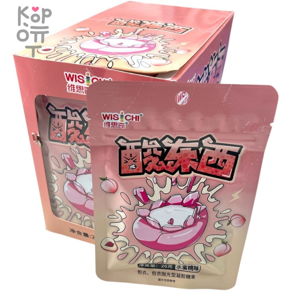 Кислая жевательная конфета Wisichi Sour Candy - ягодки со вкусом Персика, купить с доставкой на дом фото 1 &mdash; Корейские товары для всей семьи(КорОпт)