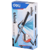 Deli Think Roller Pen - Ручка шариковая на масляной основе, черные чернила, толщина 0,7мм, купить с доставкой на дом фото 2 &mdash; Корейские товары для всей семьи(КорОпт)