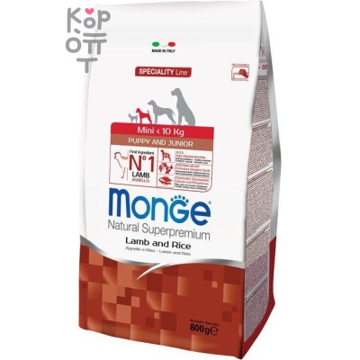 Monge Dog Speciality Mini корм для щенков мелких пород ягненок с рисом и картофелем 800г