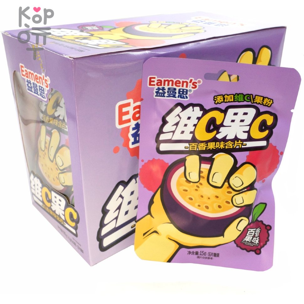 Драже Холодок Eamen's - Освежает дыхание с витамином С и вкусом Маракуйи, купить с доставкой на дом фото 1 &mdash; Корейские товары для всей семьи(КорОпт)