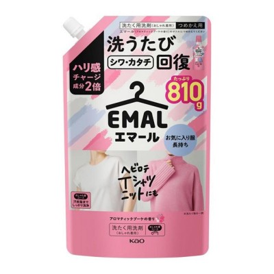 KAO Жидкое средство "Emal" для стирки деликатных тканей (цветочный аромат) 810 г, сменная упаковка с крышкой