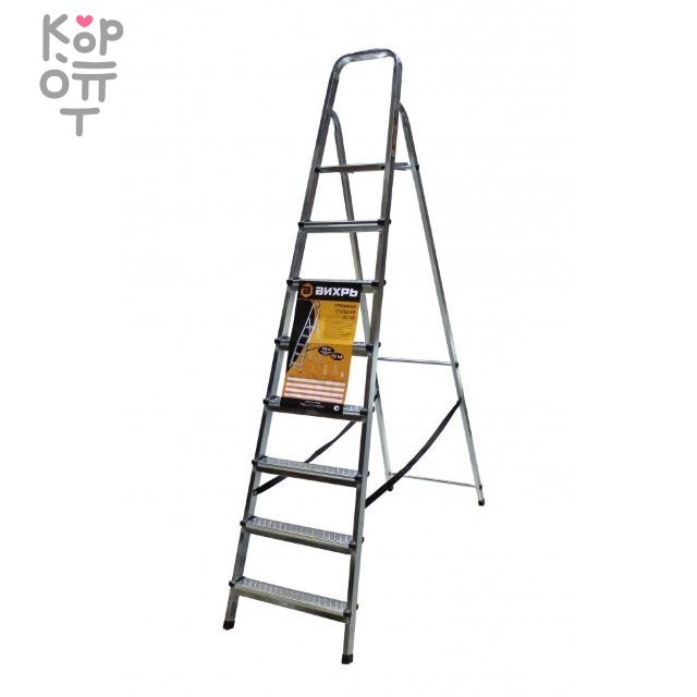 Стремянка стальная ВИХРЬ СС 1х8, купить с доставкой на дом фото 1 — Корейские товары для всей семьи(КорОпт)