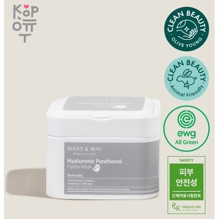 Mary&May Hyaluronic Panthenol Hydra Mask - Набор увлажняющих масок с пантенолом, 30шт.   