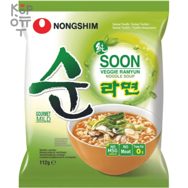Лапша сублимированная NONGSHIM Soon Veggie Ramyun Noodle Soup - "НЕ острая", 112гр., 40 упаковок в Коробке &mdash; Корейские товары для всей семьи(КорОпт)