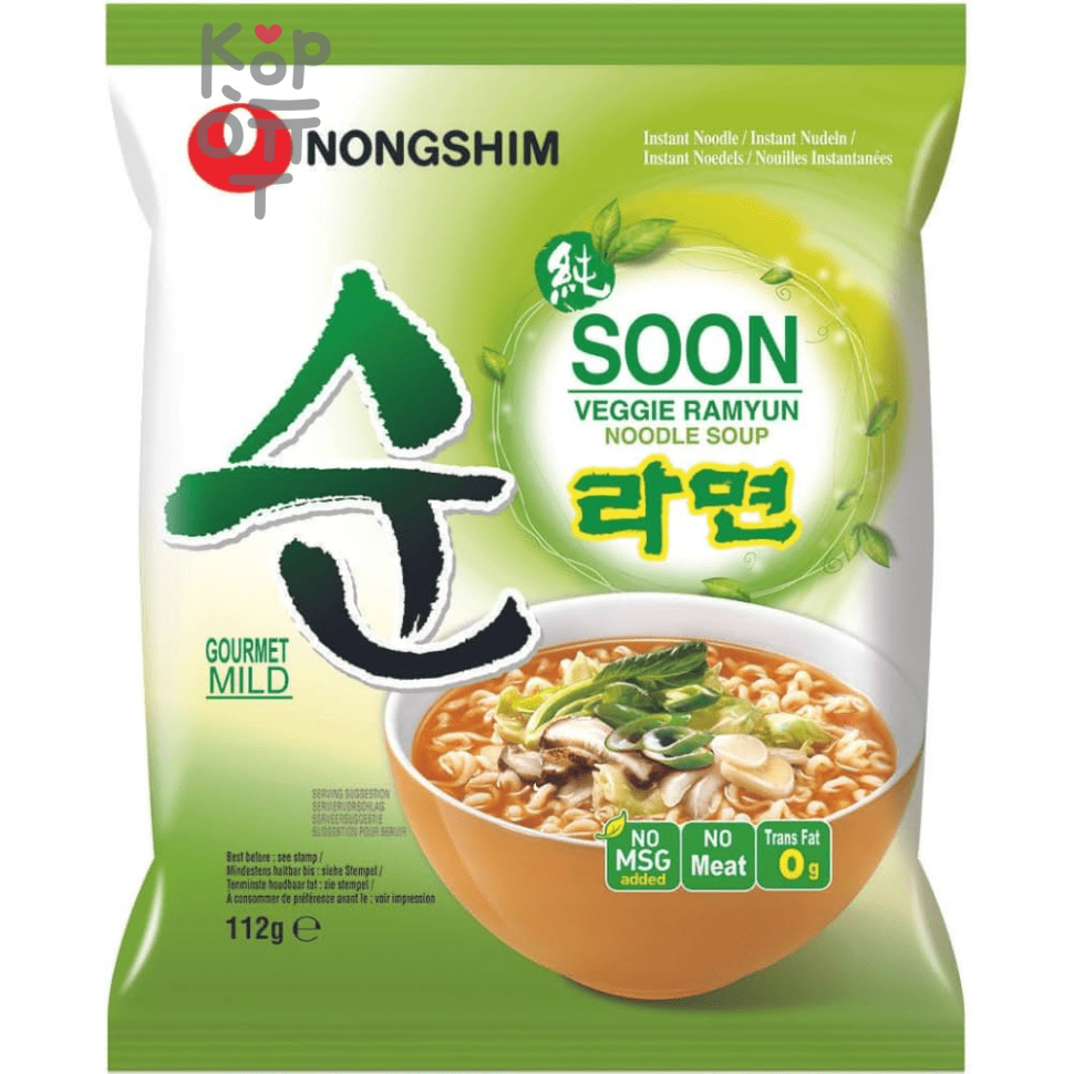 Лапша сублимированная NONGSHIM Soon Veggie Ramyun Noodle Soup - "НЕ острая", 112гр., 40 упаковок в Коробке