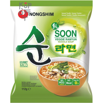 NONGSHIM Soon Veggie Ramyun Noodle Soup Лапша сублимированная, не острая, 112 г
