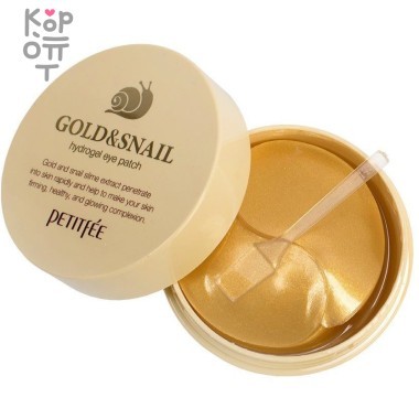 Petitfee Gold &amp; Snail Hydrogel Eye Patch - Патчи под глаза с частичками золота и экстрактом улитки 60шт &mdash; Корейские товары для всей семьи(КорОпт)