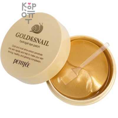 Petitfee Gold &amp; Snail Hydrogel Eye Patch - Патчи под глаза с частичками золота и экстрактом улитки 60шт