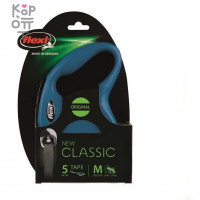flexi рулетка New Classic M (до 25 кг) 5 м лента синяя