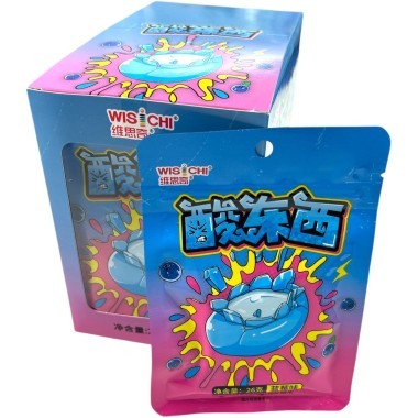 Кислая жевательная конфета Wisichi Sour Candy - ягодки со вкусом Голубики &mdash; Корейские товары для всей семьи(КорОпт)