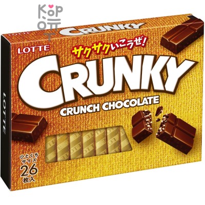 LOTTE Crunky Excellent - Шоколад Кранки хрустящий Экселент, набор 3,75гр.*26шт., 97,5гр.