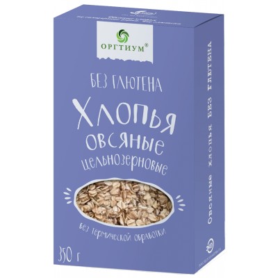 Крупы — Овсяные хлопья без глютена Оргтиум 350 г