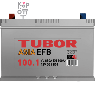 Аккумулятор TUBOR ASIA EFB 6СТ-100.1 VL B01, 100A, D31 ( R )