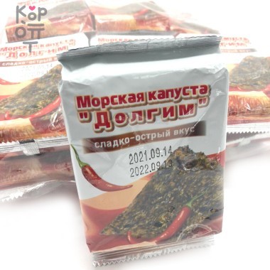 Морская капуста со сладко-острым вкусом Долгим, 5гр.  — Корейские товары для всей семьи(КорОпт)