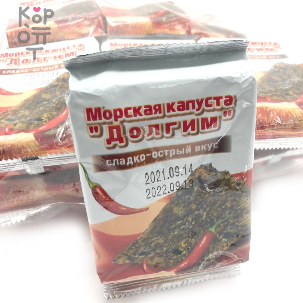 Морская капуста со сладко-острым вкусом Долгим, 5гр. , купить с доставкой на дом фото 1 &mdash; Корейские товары для всей семьи(КорОпт)