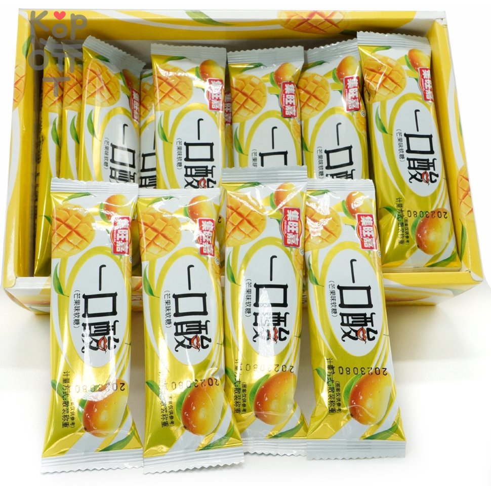Жевательная конфета тянучка Jiwangjia - Со вкусом Манго, купить с доставкой на дом фото 1 — Корейские товары для всей семьи(КорОпт)
