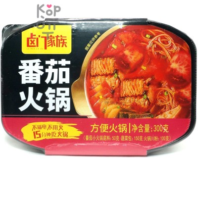 Саморазогревающаяся лапша Lu Men Jia Zu - Тушеное мясо с Томатным соусом, острая, 300гр.