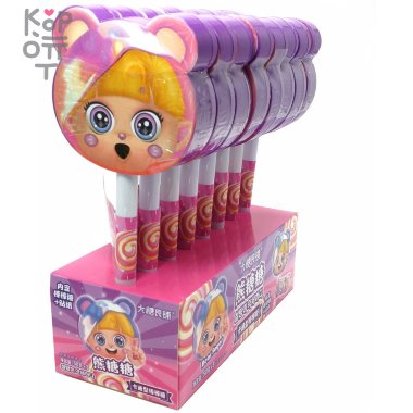 Леденец на палочке Bear Sugar - Про медведей, Гигантский леденец + наклейки — Корейские товары для всей семьи(КорОпт)