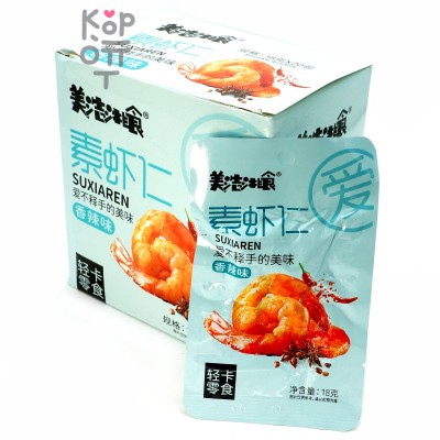 Соевый снэк Supangxie с Острым вкусом Вегетарианской Креветки, 18гр.