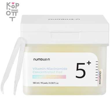 Numbuzin No.5 Vitamin-Niacinamide Concentrated Pad - Осветляющие тонер-пэды с комплексом витаминов 180мл./70шт. — Корейские товары для всей семьи(КорОпт)