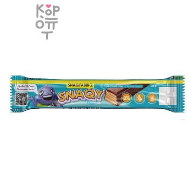 SNAQ — Батончик вафельный глазированный FABRIQ с начинкой со вкусом Сливочный крем, 23 г, мягкая упаковка