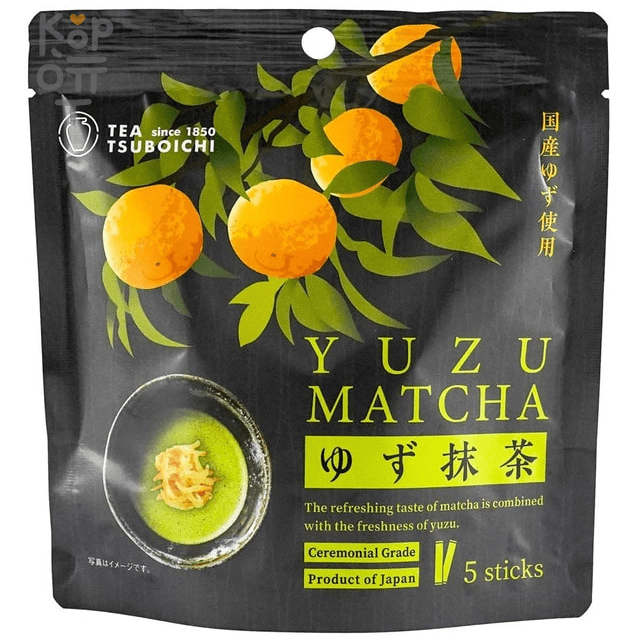 TSUBOICHI Yuzu Matcha - Напиток растворимый освежающий Юдзу Матча 5 стиков, 80гр., купить с доставкой на дом фото 1 &mdash; Корейские товары для всей семьи(КорОпт)