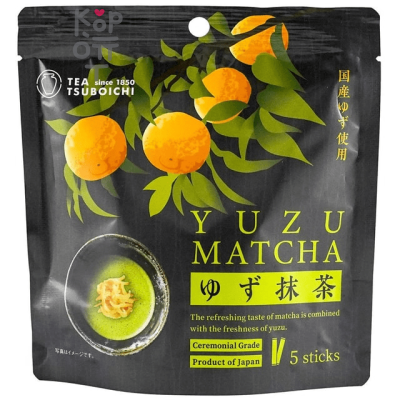 TSUBOICHI Yuzu Matcha - Напиток растворимый освежающий Юдзу Матча 5 стиков, 80гр.