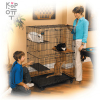 MidWest Cat Playpens - Двухэтажная клетка для кошек, 91х60х128h см.