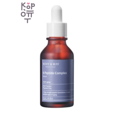 Mary&amp;May 6 Peptide Complex Serum - Антивозрастная сыворотка с комплексом из 6 видов пептидов, 30 мл